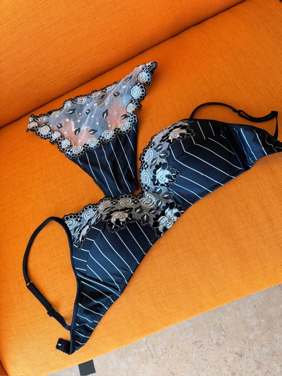 Marvel Other - Vintage Marvel Black and White Lace Bikini Brief